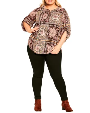 Daisy Pleated Zip Top | Black