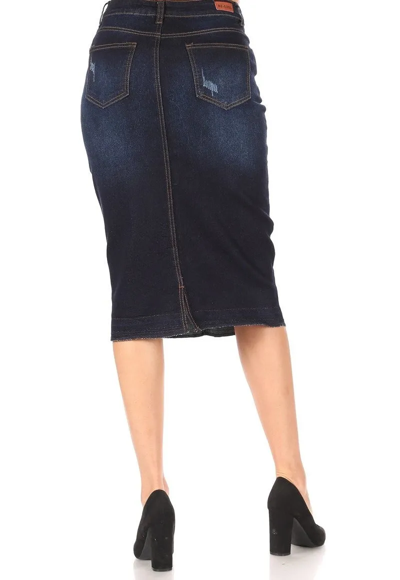 Dark Indigo Wash Skirt