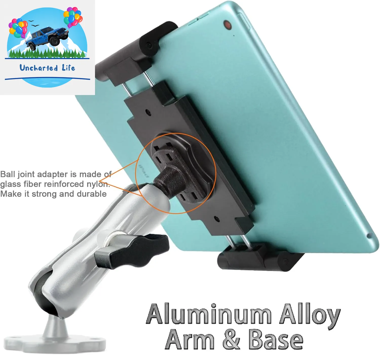Durable Aluminum Tablet Mount for Enhanced Glamping
