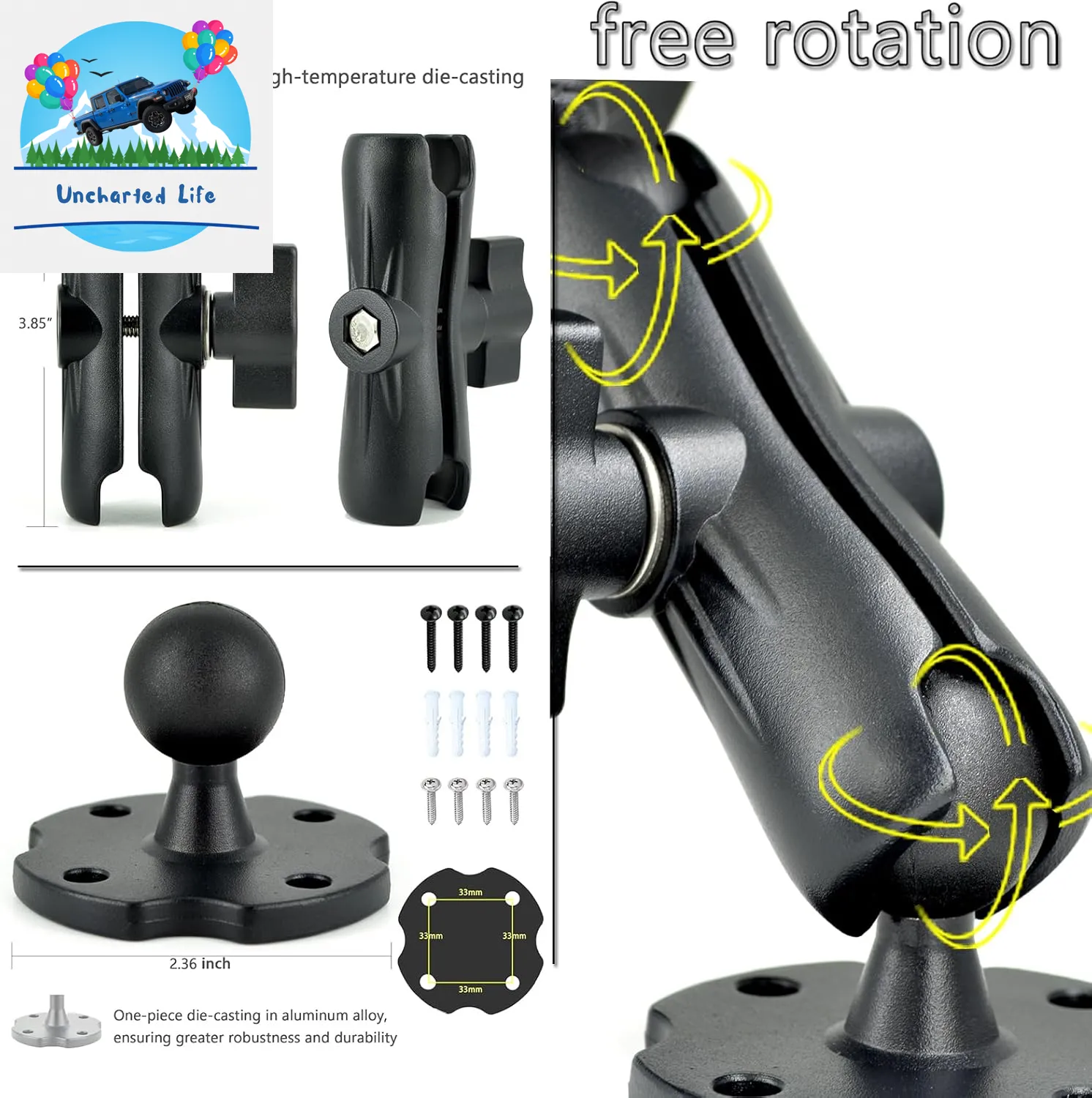 Durable Aluminum Tablet Mount for Enhanced Glamping