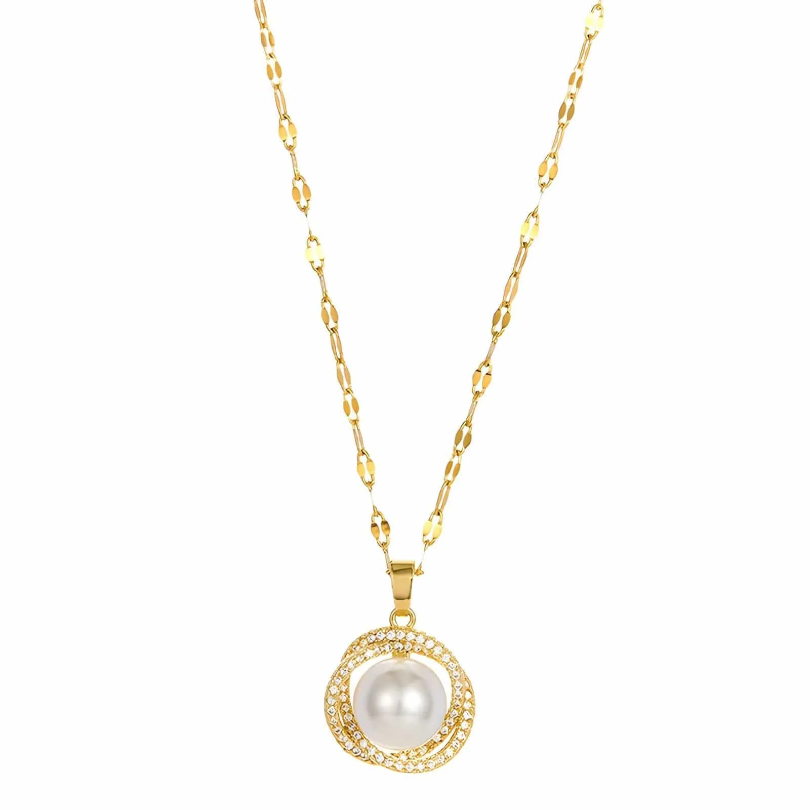 Endless Elegance: Gold-Plated Ring & imitation Pearl Necklace