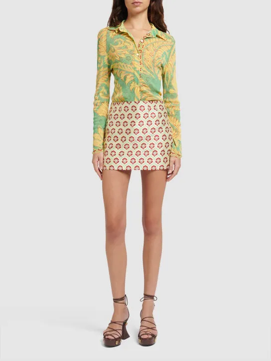 Etro   Jacquard mini skirt 