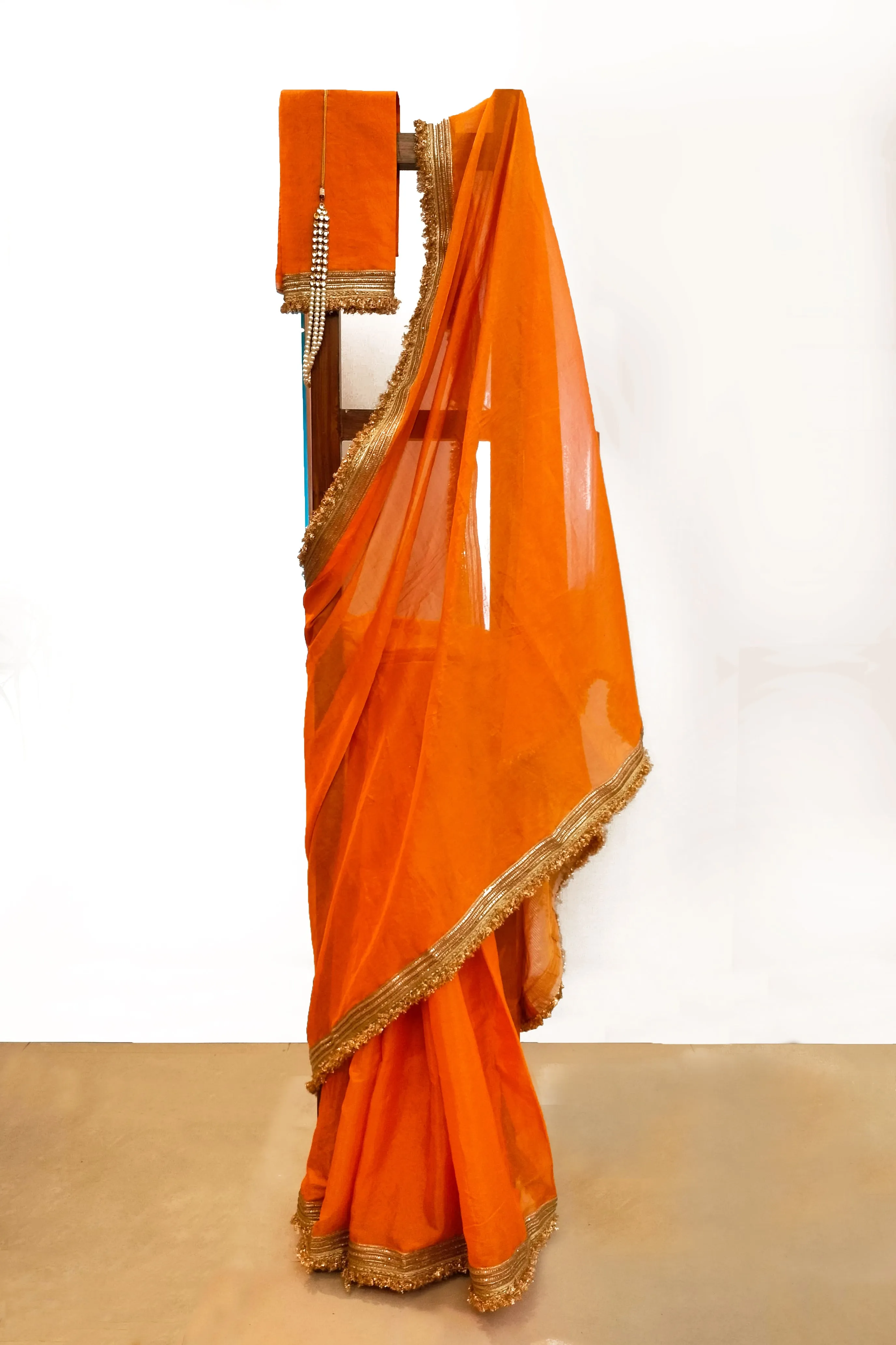 Festive orange sari