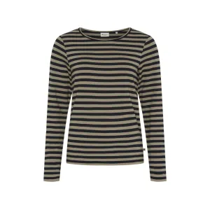Fie Long Sleeve T-shirt - Dark Sand Stripe