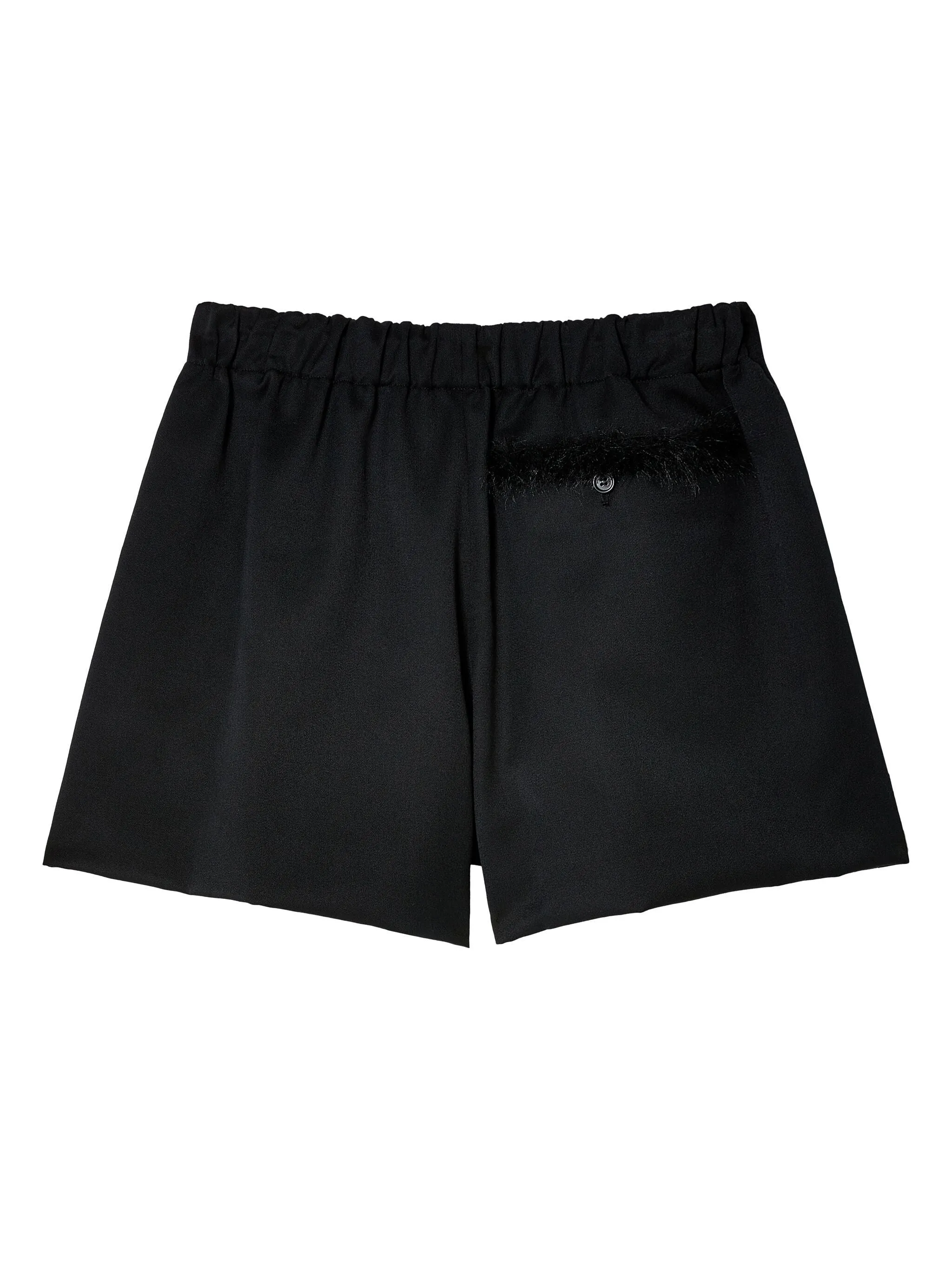 Flared Shorts With Faux Fur Welt