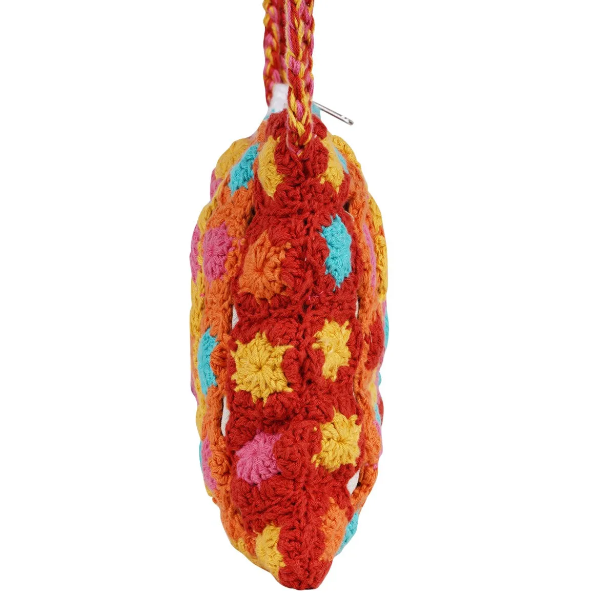 Floral Mini Sling Bag | Hand-Crochet | Cotton Yarn | Multi-Colour