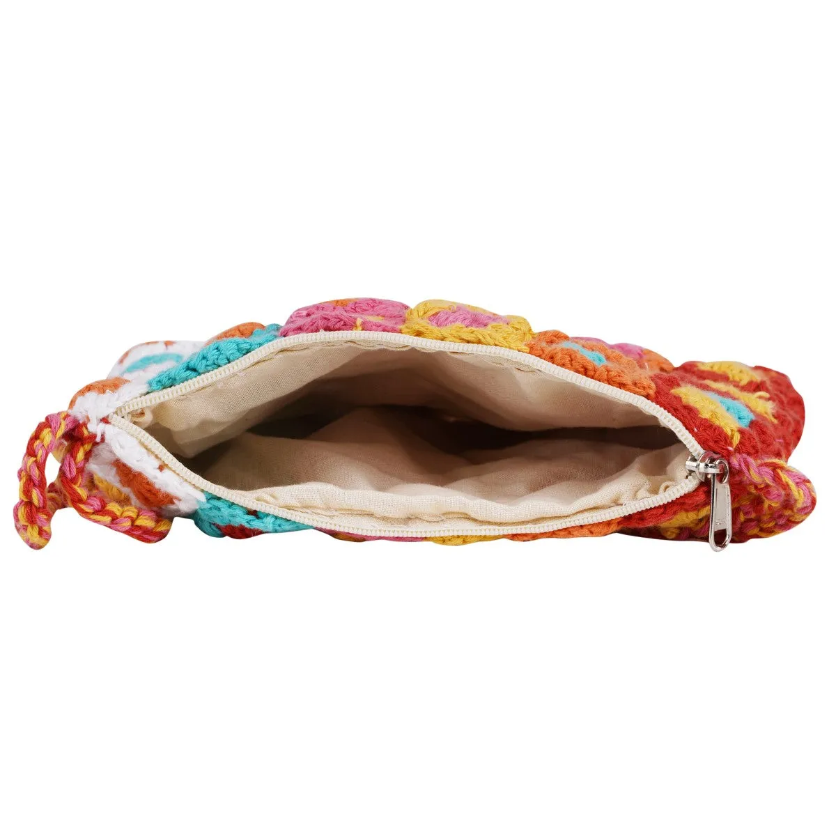 Floral Mini Sling Bag | Hand-Crochet | Cotton Yarn | Multi-Colour