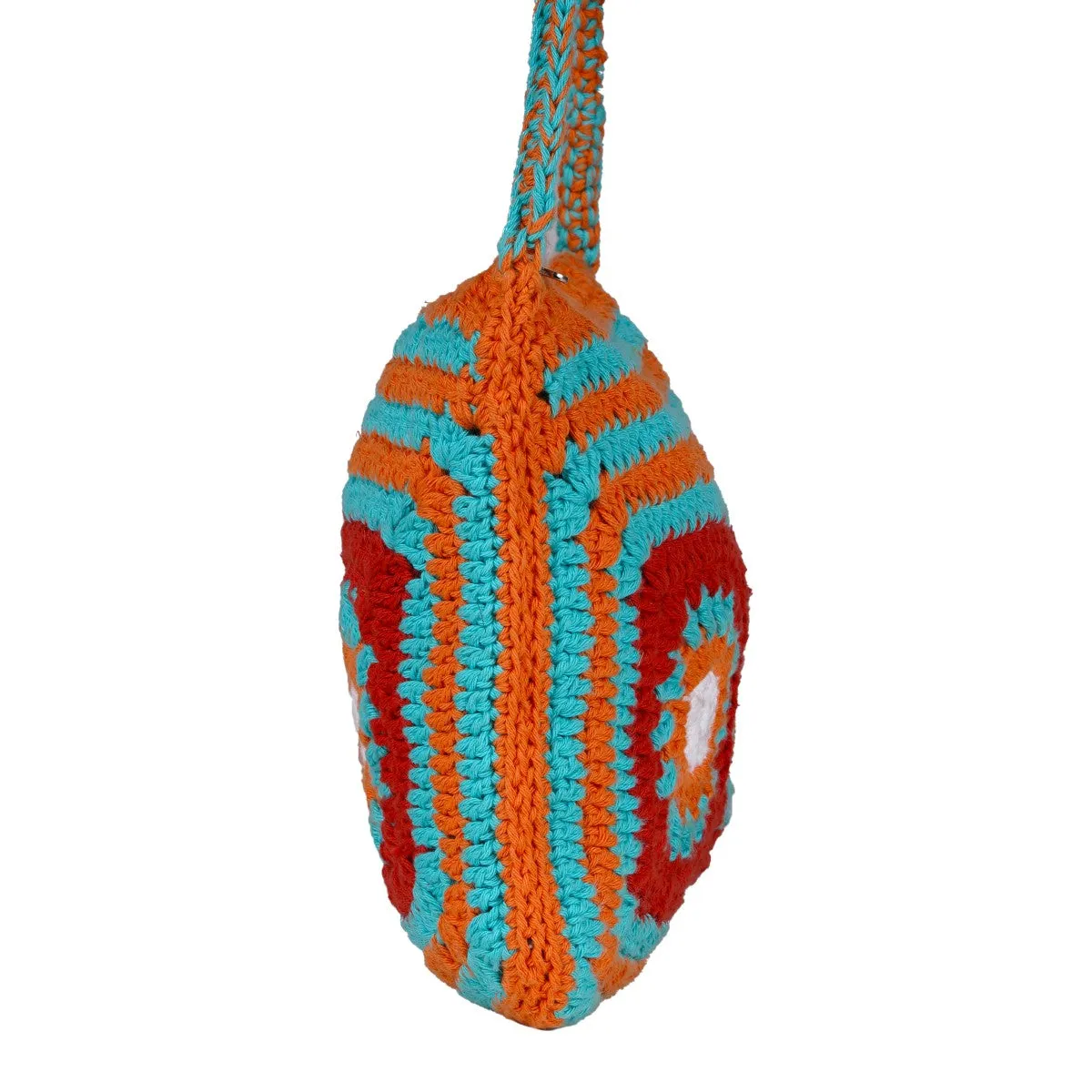 Floral Patchwork Sling Bag | Hand-Crochet | Cotton | Multicolour