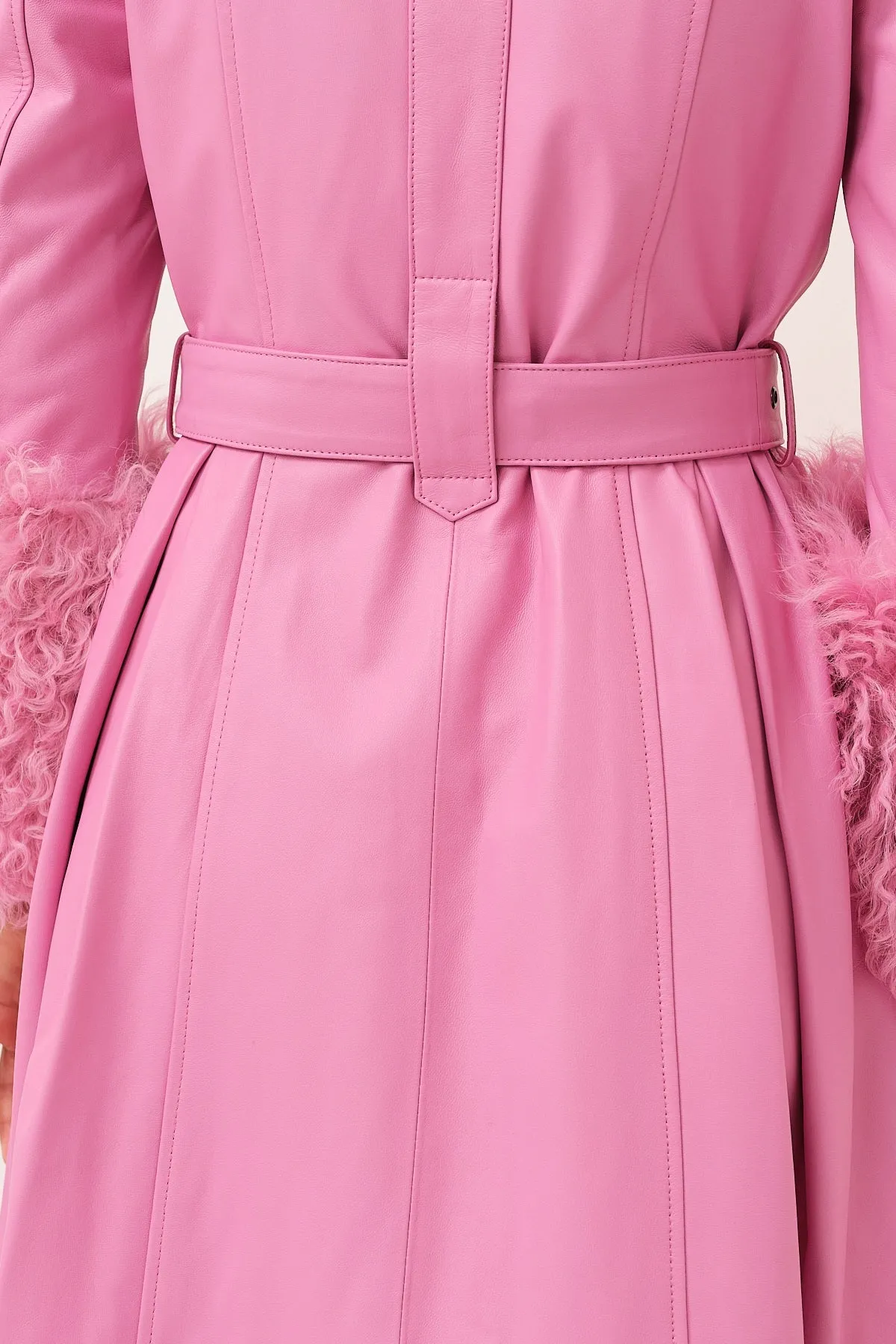 Foxy Shearling Coat — Fuchsia Pink