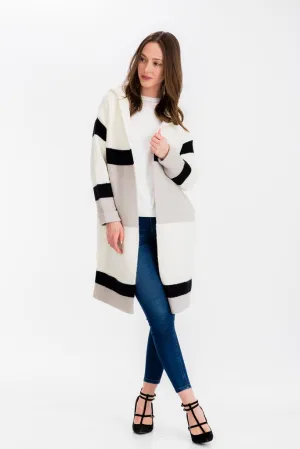 Fran Stripe Hoodie Coat