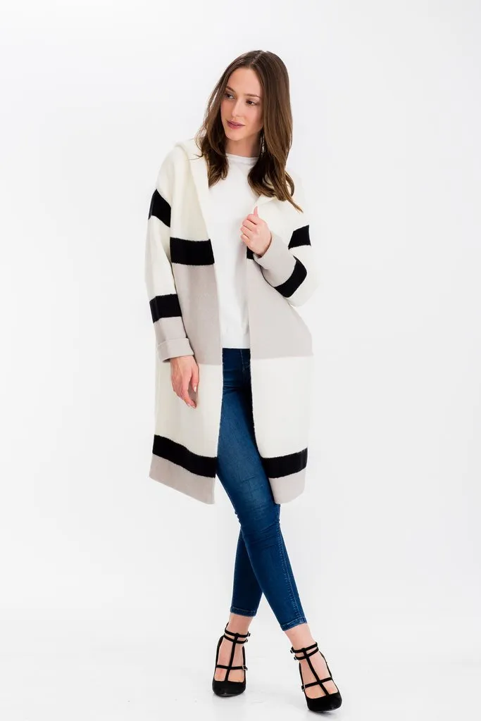 Fran Stripe Hoodie Coat