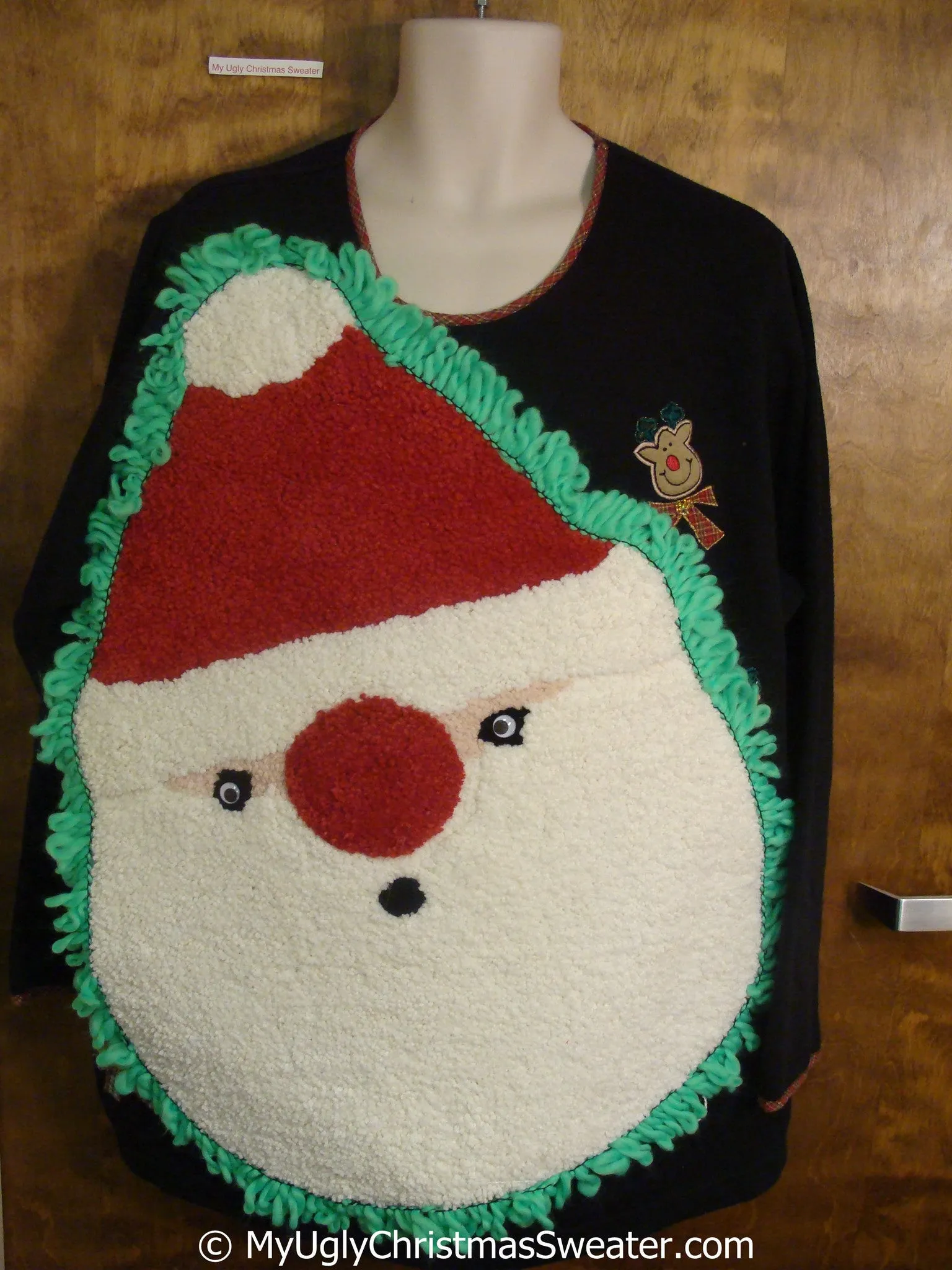 Funny Fluffy Ugly Christmas Sweater with Over The Top Decorations