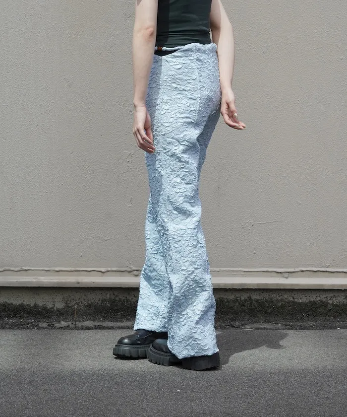 GANNI Stretch Jacquard Flared Pants "SKY BLUE"