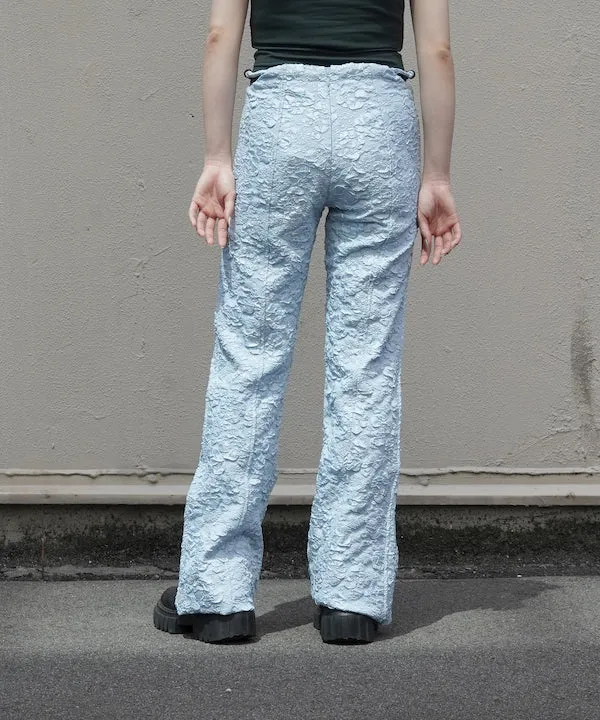 GANNI Stretch Jacquard Flared Pants "SKY BLUE"