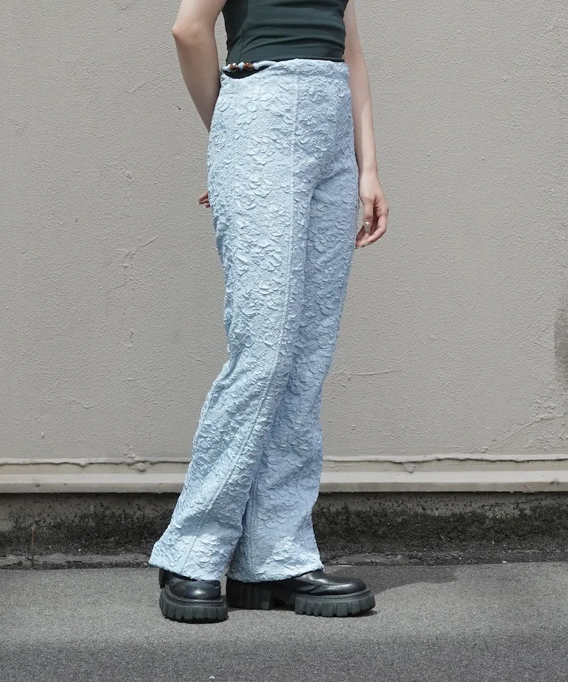 GANNI Stretch Jacquard Flared Pants "SKY BLUE"