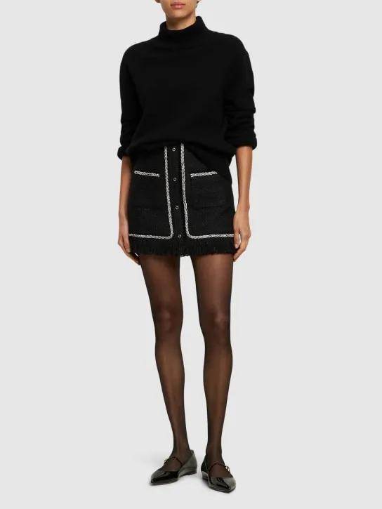 Giuseppe Di Morabito   Embellished bouclé mini skirt 