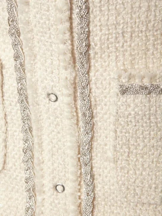 Giuseppe Di Morabito   Embellished bouclé mini skirt 