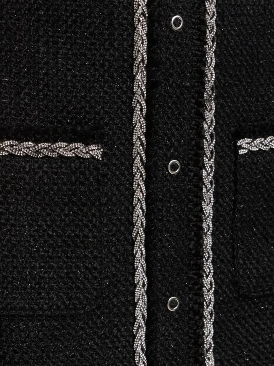 Giuseppe Di Morabito   Embellished bouclé mini skirt 