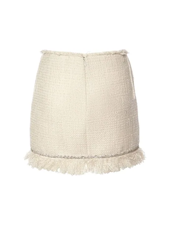 Giuseppe Di Morabito   Embellished bouclé mini skirt 