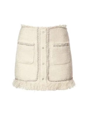 Giuseppe Di Morabito   Embellished bouclé mini skirt 