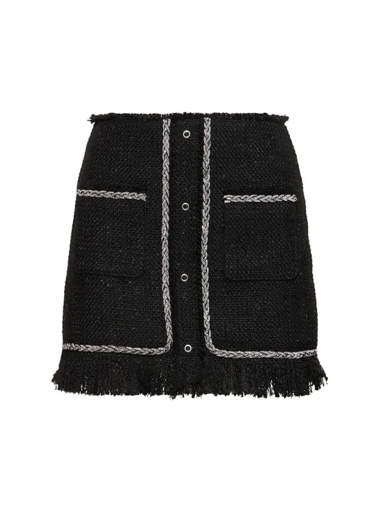 Giuseppe Di Morabito   Embellished bouclé mini skirt 