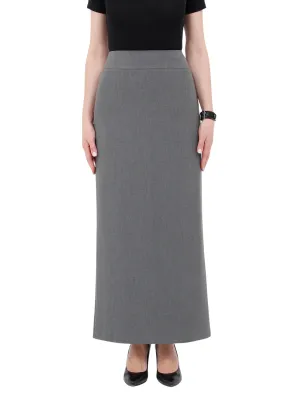 Grey Maxi Back Slitted Pencil Skirt