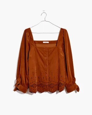 Harrison Eyelet Top | Brown