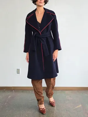 Henri Bendel Piped Wool Coat (M)