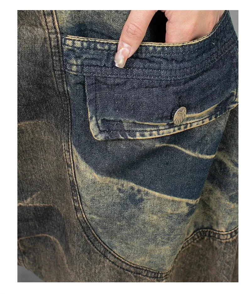 HEYFANCYSTYLE Distressed Drop Crotch Jumpsuit