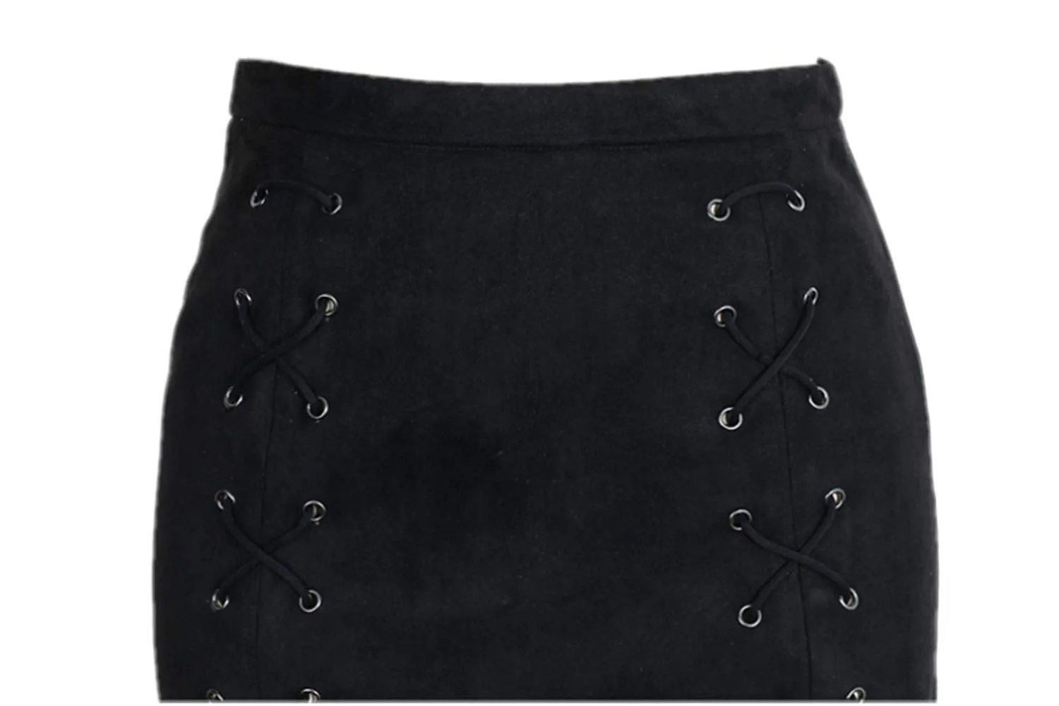 High Waist Suede Mini Pencil Skirt