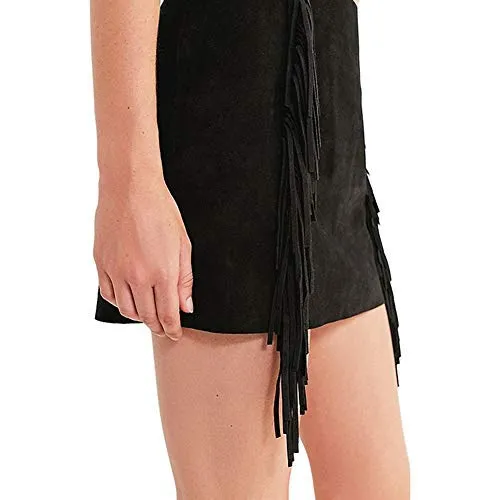 High Waist Suede Mini Pencil Skirt