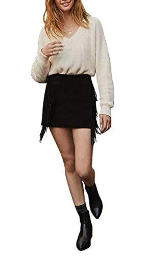 High Waist Suede Mini Pencil Skirt