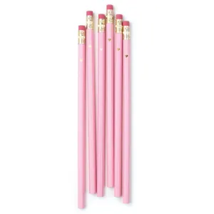 Inklings Paperie Pencil Set - Gold Heart Pink