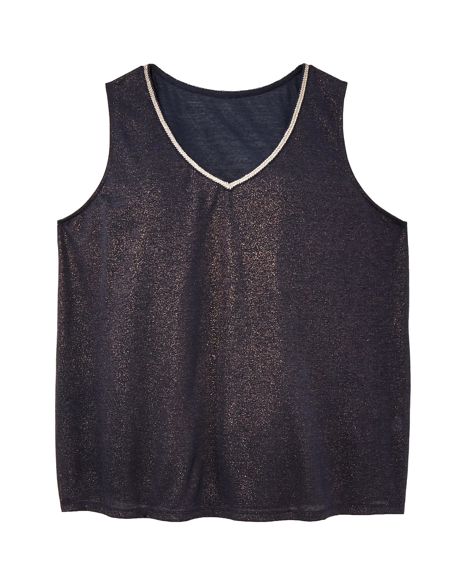 Janet Shimmer Tank Top | Navy