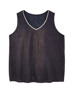 Janet Shimmer Tank Top | Navy