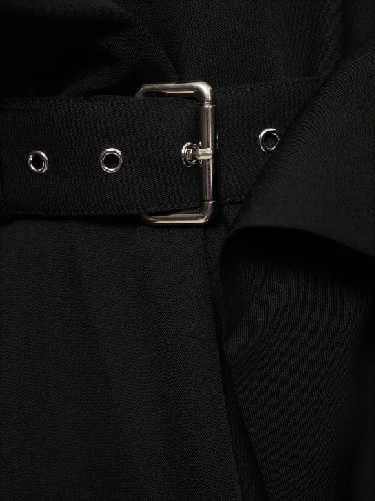 JW Anderson   Wool gabardine fold-over mini skirt 