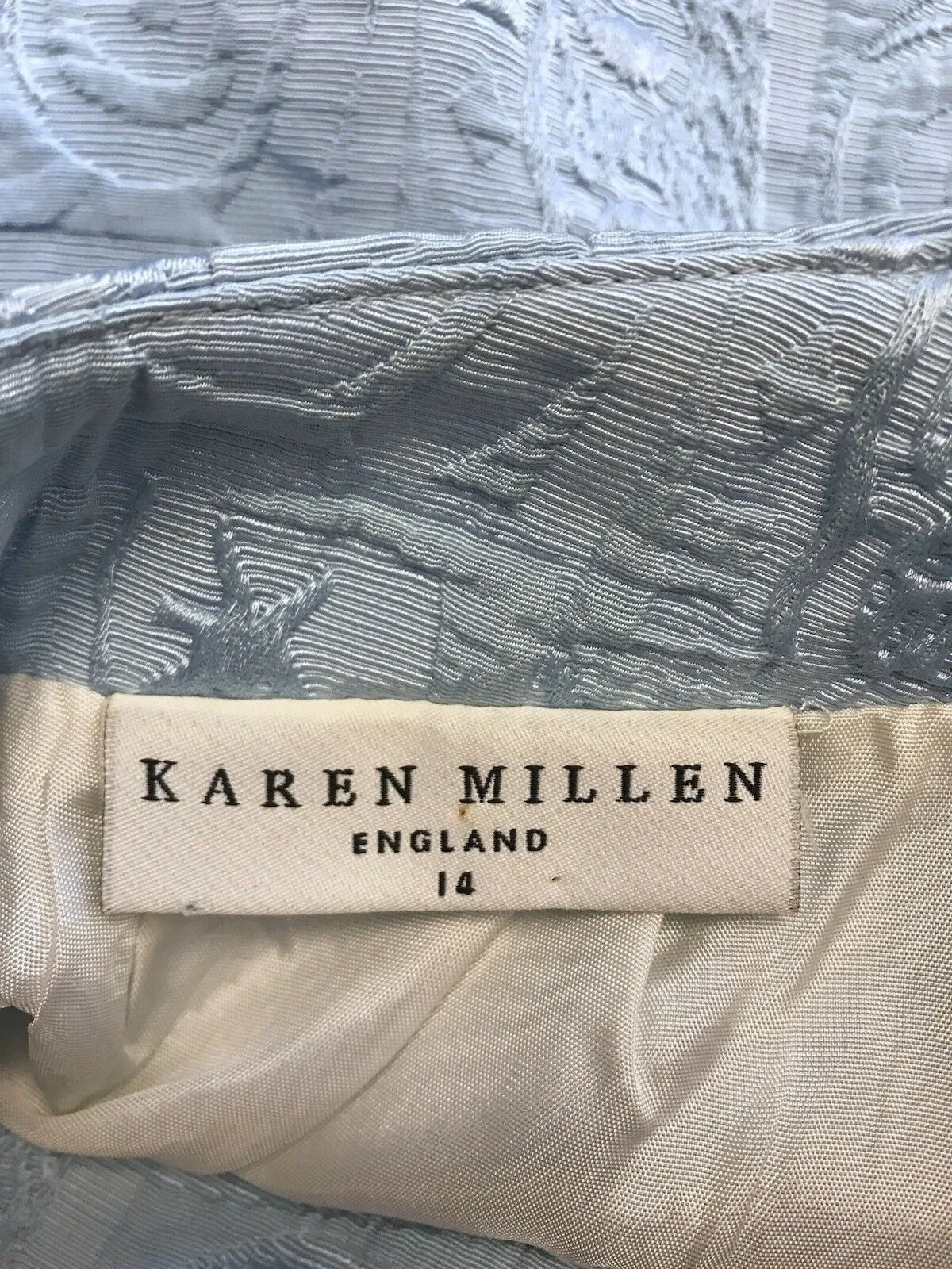 Karen Millen Vintage Light Blue Mini Pencil Skirt UK 14 US 10 EU 42