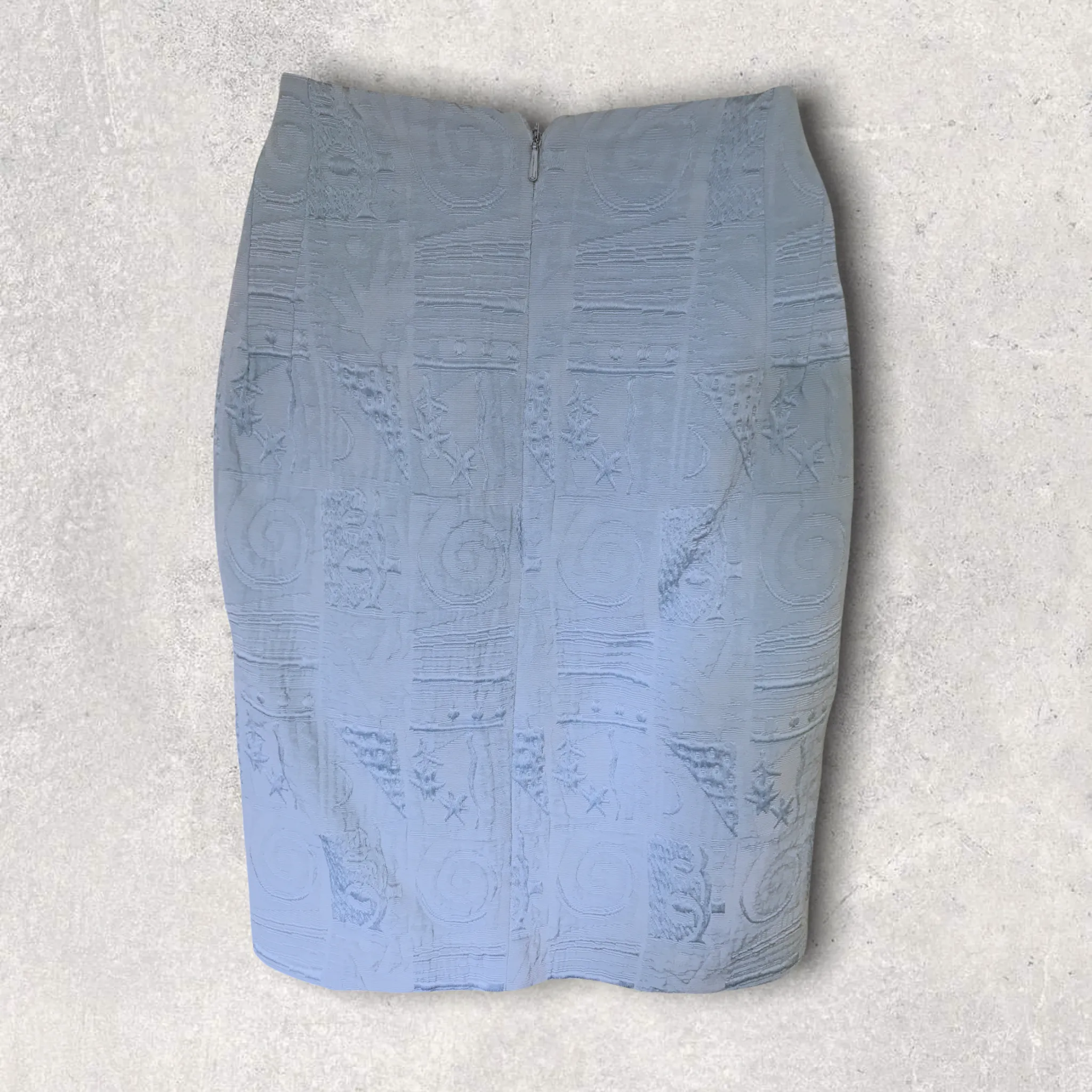 Karen Millen Vintage Light Blue Mini Pencil Skirt UK 14 US 10 EU 42