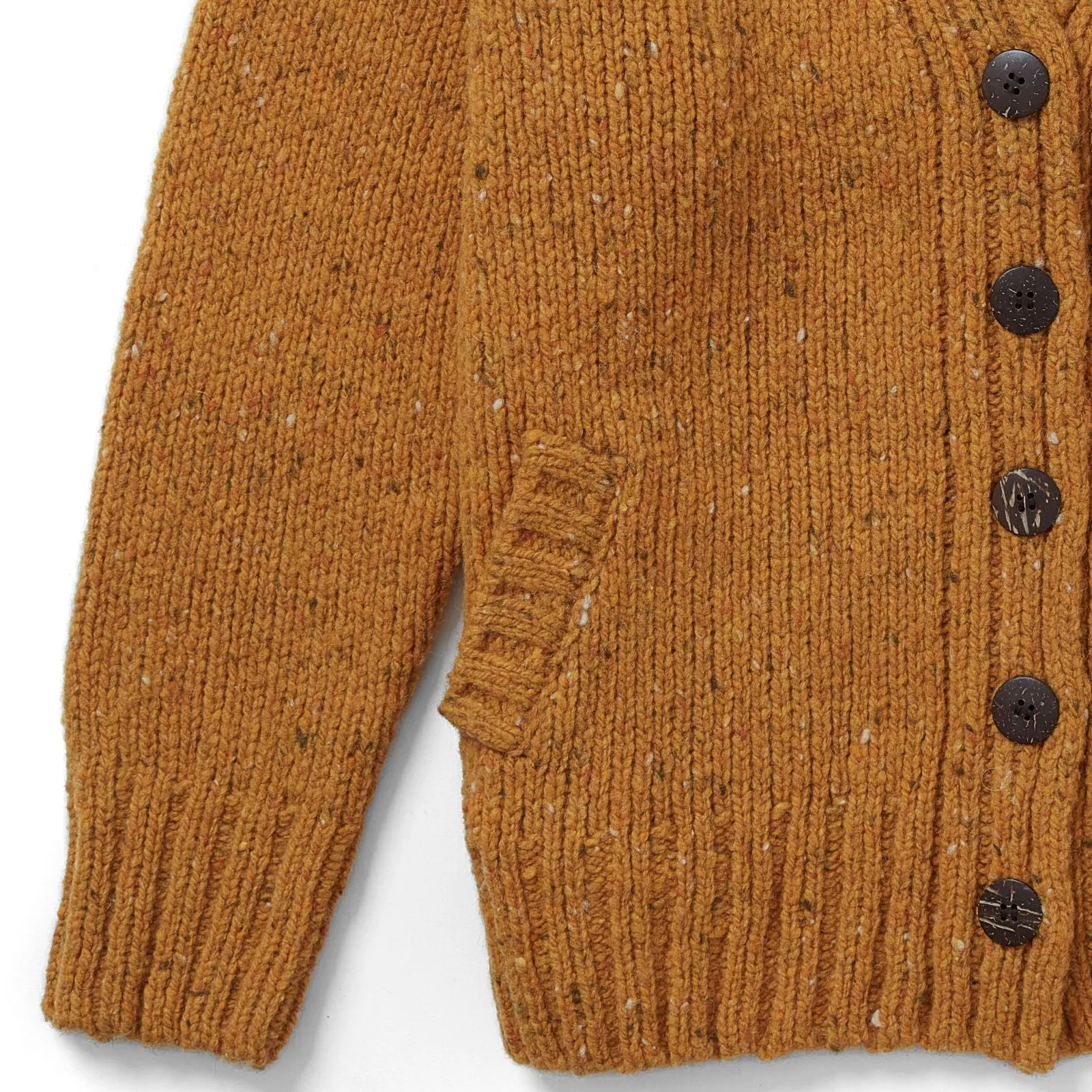 Ladies' Donegal Cardigan with Side Pockets | Sunflower