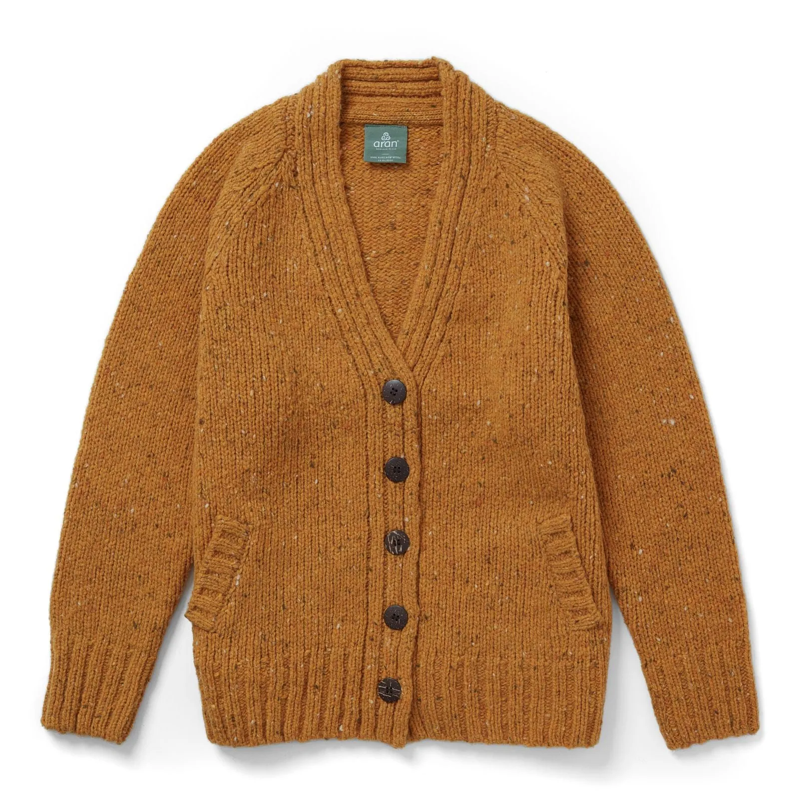 Ladies' Donegal Cardigan with Side Pockets | Sunflower