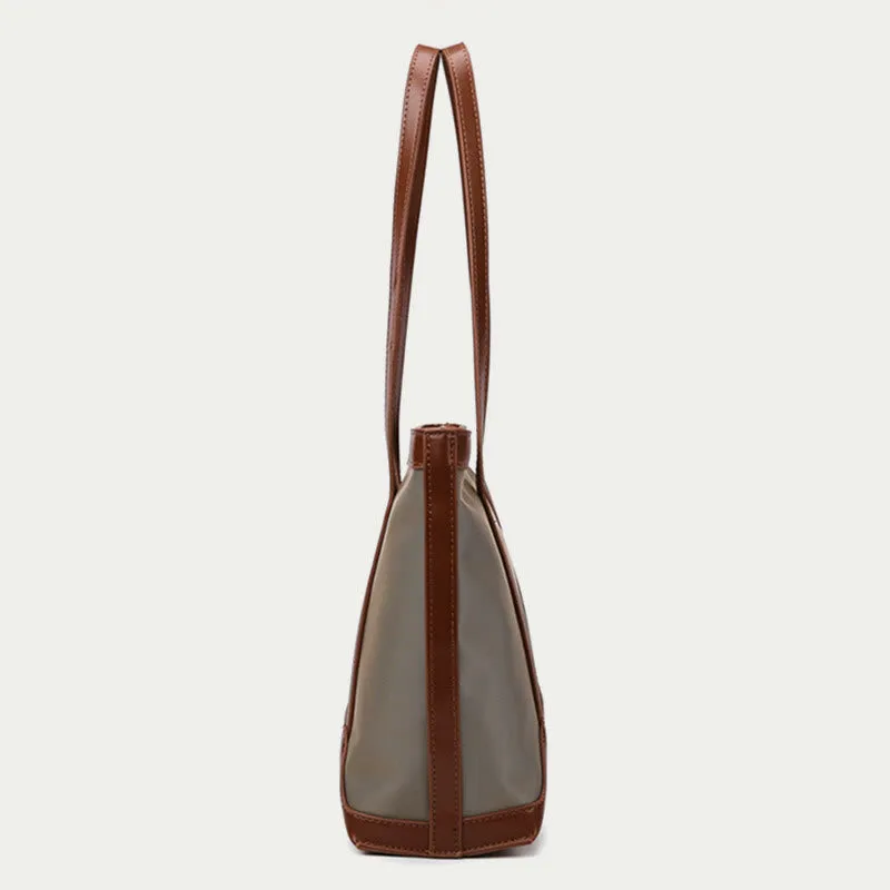Large Capacity Tote Bag Durable PU Leather Shoulder Handbag