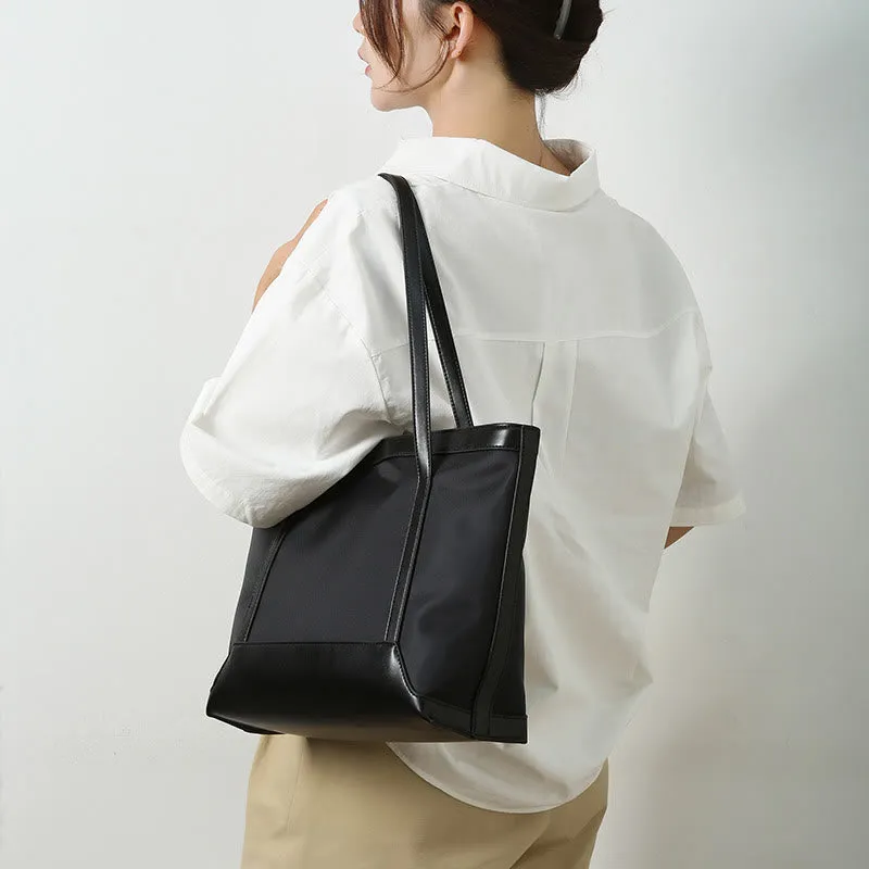 Large Capacity Tote Bag Durable PU Leather Shoulder Handbag