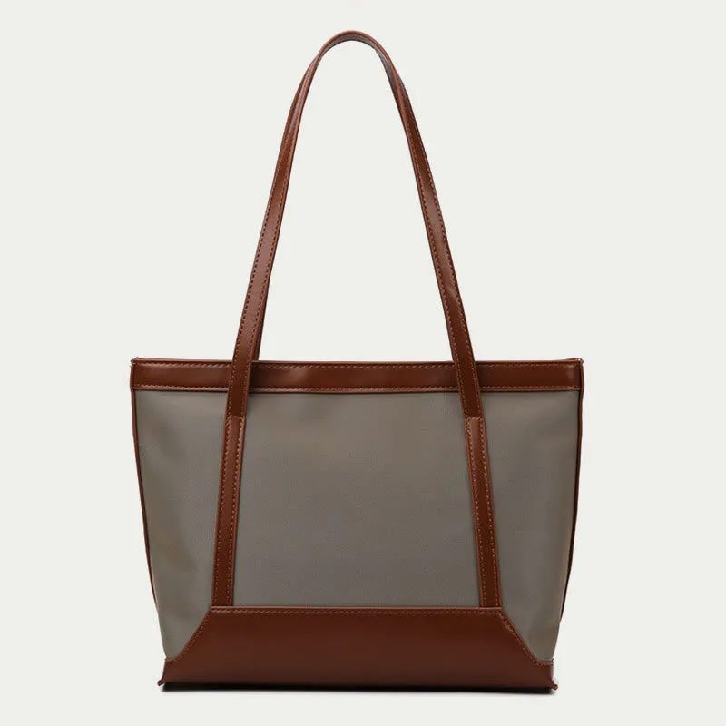 Large Capacity Tote Bag Durable PU Leather Shoulder Handbag