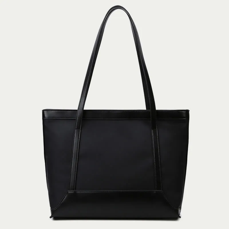 Large Capacity Tote Bag Durable PU Leather Shoulder Handbag