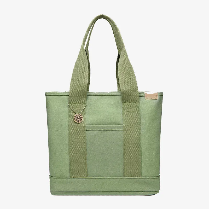 Large Underarm Tote For Women Durable Canvas Handbag With Zipper