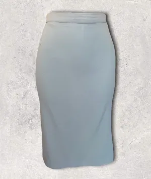 Mabb Vintage Baby Blue Crepe Summer Pencil Skirt UK 10 US 6 EU 38