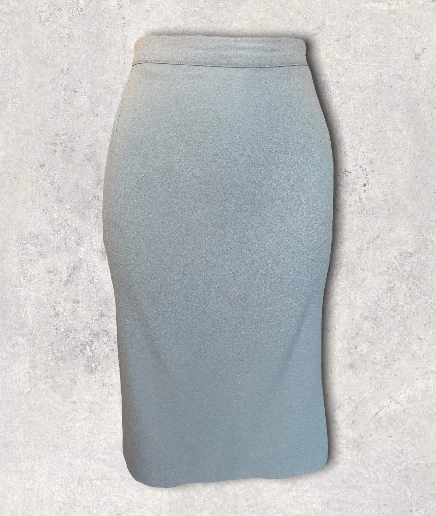 Mabb Vintage Baby Blue Crepe Summer Pencil Skirt UK 10 US 6 EU 38