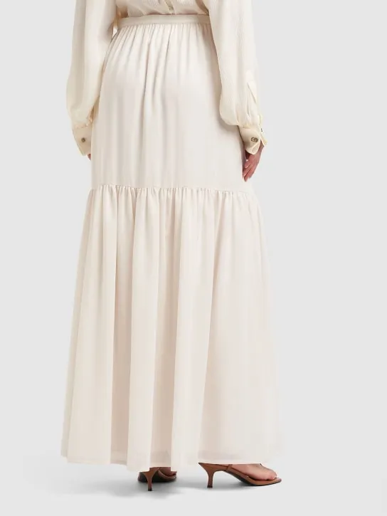 Max Mara   Cafila wool flared high waist long skirt 