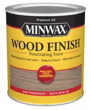 Minwax 701004444 Wood Finish Rustic Beige Interior Stain, 1 Quart