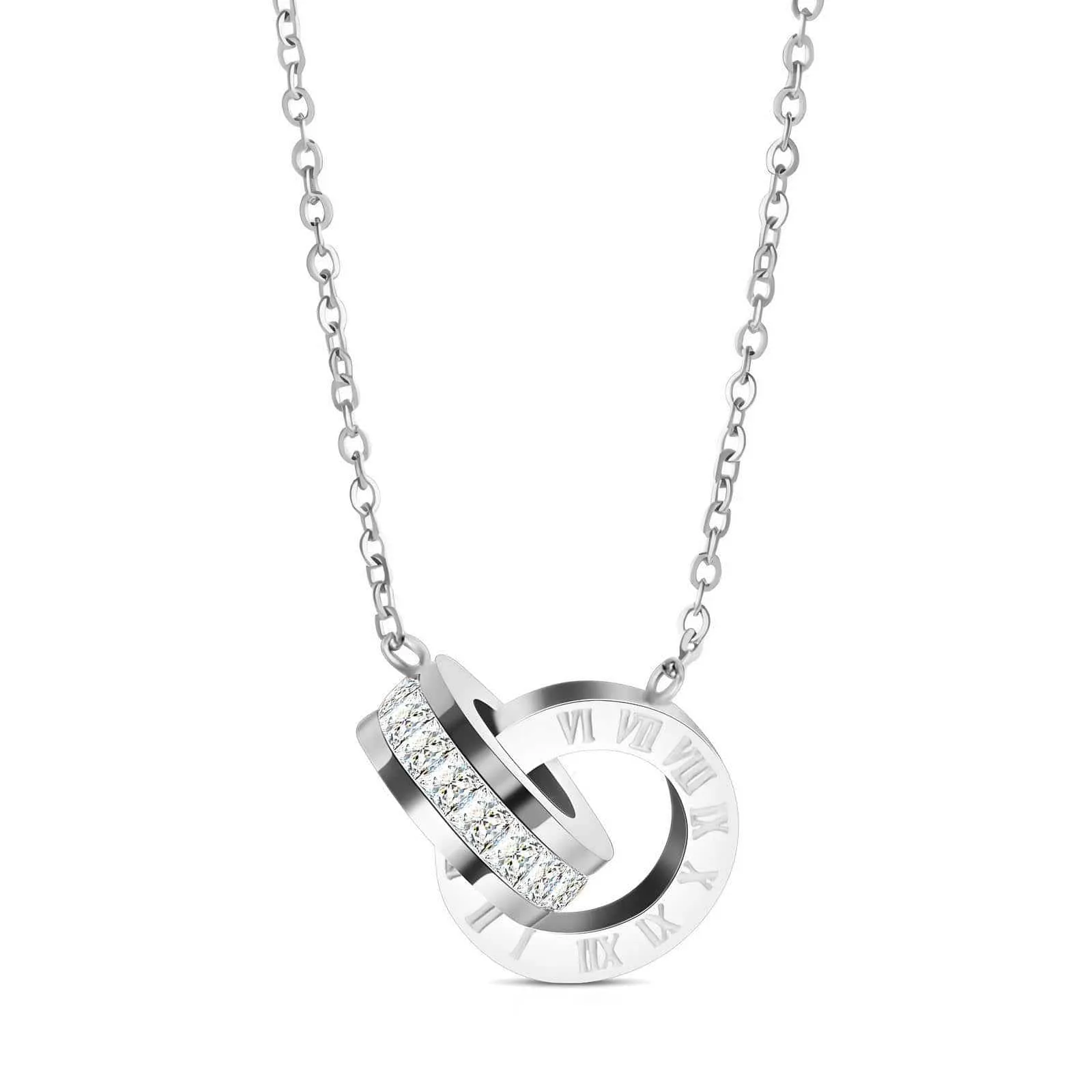 Modern Elegance: Double Looped Ring Necklace